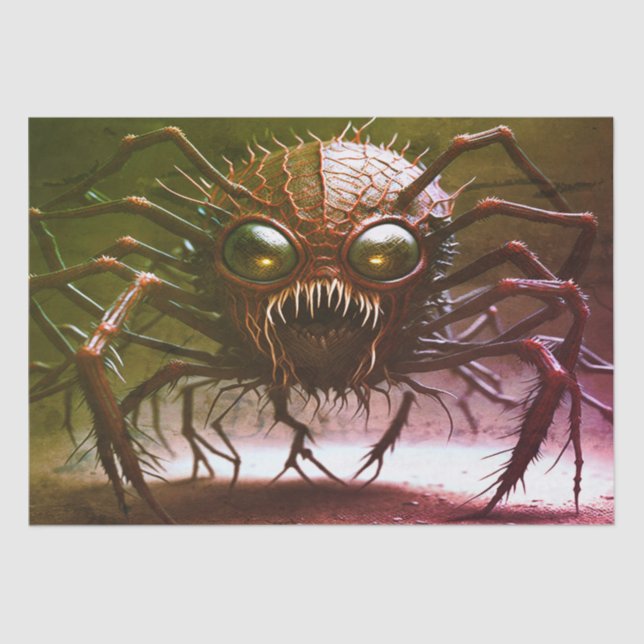 Rotes Monster Halloween-Tissue Seidenpapier (Vorderseite)