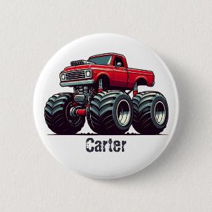 Rotes Monstertruck Button