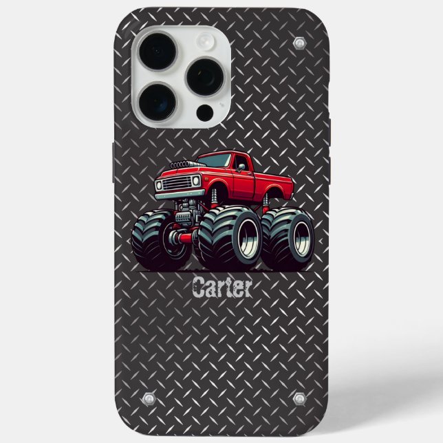 Rotes Monstertruck  Case-Mate iPhone Hülle (Rückseite)