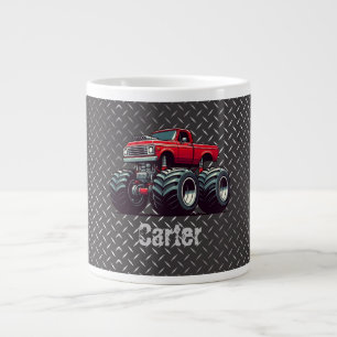 Rotes Monstertruck  Jumbo-Tasse