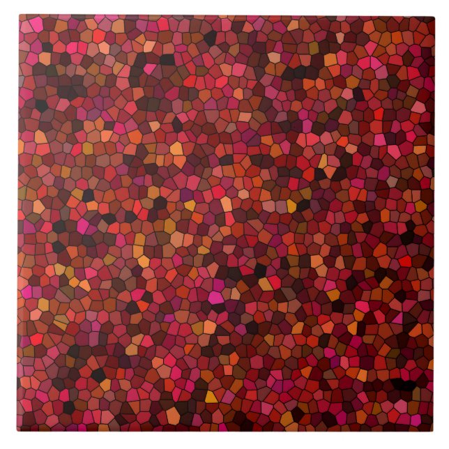 Rotes Mosaikmuster Fliese (Vorderseite)