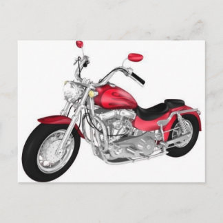 rotes Motorrad Postkarte