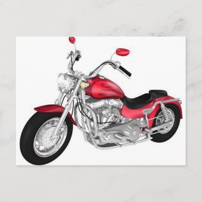 rotes Motorrad Postkarte (Vorderseite)
