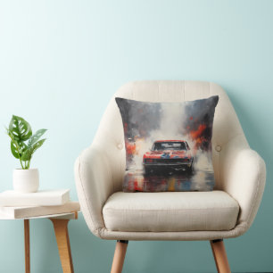 Rotes Muscle-Car frontal Kissen