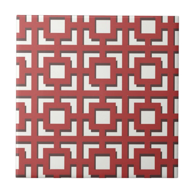 Rotes Muster Fliese (Vorderseite)