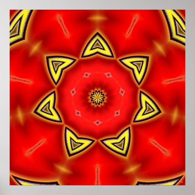Rotes Narzissen-Plakat Poster (Vorne)