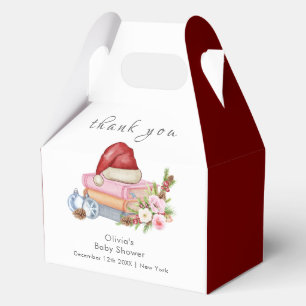 Rotes neues Kapitel beginnt Winter Floral Baby Sho Geschenkschachtel