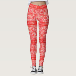 Rotes nordisches leggings