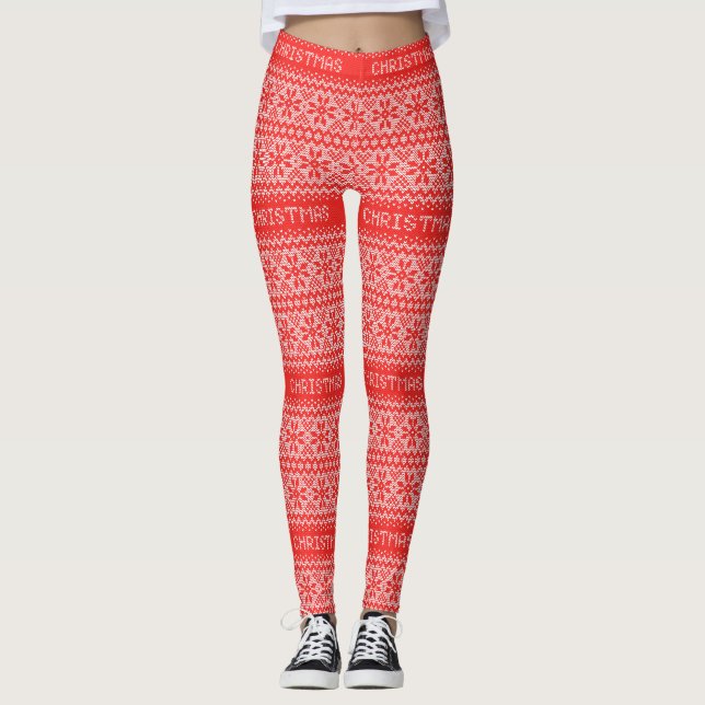 Rotes nordisches leggings (Vorderseite)