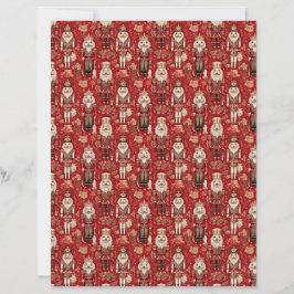 Rotes Nussknacker-Muster Weihnachts-Bastelpapier