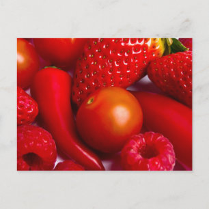 Rotes Obst/Gemüse Postkarte