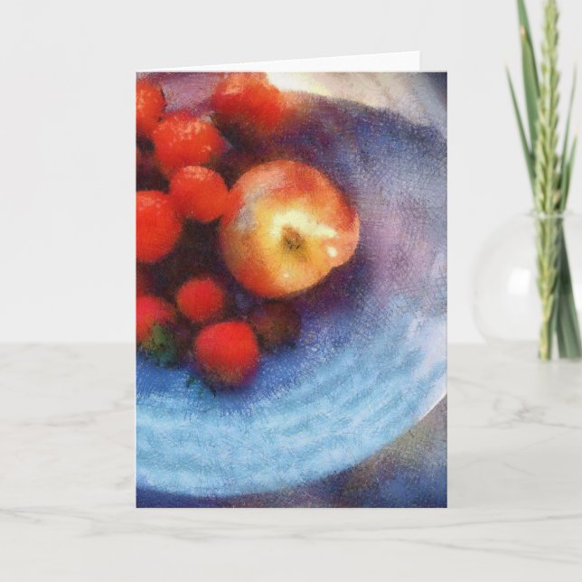Rotes Obst in weißem Schüssel Karte (Vorderseite)