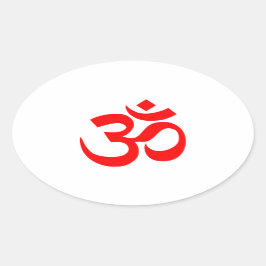 Rotes Om Symbol Ovaler Aufkleber