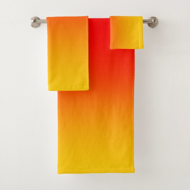 Rotes Orange Gelb 3 Stück  Badhandtuch Set (Insitu)