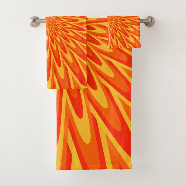 Rotes, orange, gelbes Berstmuster-Tuch-Set Badhandtuch Set (Insitu)