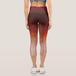 Rotes Orange Grau Weiß rustikal gestreifte ombre Capri Leggings