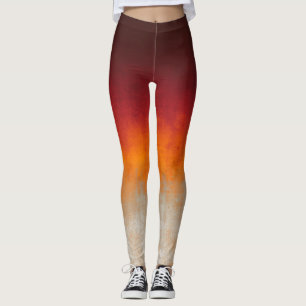 Rotes Orange Grau Weiße rustikale Omelone Leggings