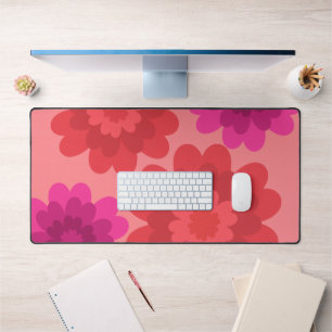 Rotes Orange Hot Pink Moderne Blume Schreibtischunterlage