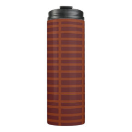 Rotes orangefarbenes Streifen Thermosbecher