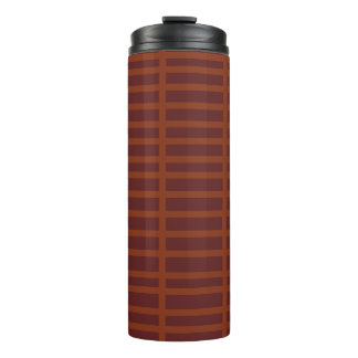Rotes orangefarbenes Streifen Thermosbecher