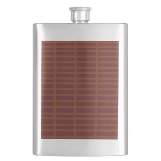 Rotes orangefarbenes Streifenmuster Flask Flachmann