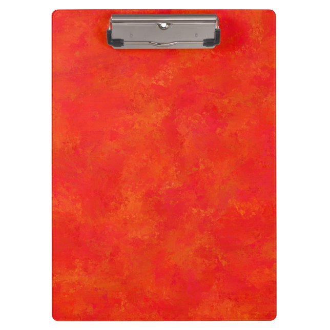 Rotes Oranges Abstraktes Muster Klemmbrett (Vorderseite)