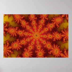 Rotes Oranges Dekastell-Plakat Poster