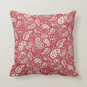 "Rotes Paisley-Wurfs-Kissen " Kissen