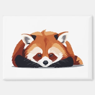 Rotes Panda Adorable Süße Tier Schlafen Entspannen Magnet