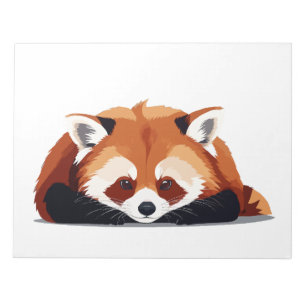 Rotes Panda Adorable Süße Tier Schlafen Entspannen Notizblock
