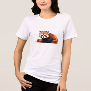 Rotes Panda Adorable Süße Tier Schlafen Entspannen Tri-Blend Shirt