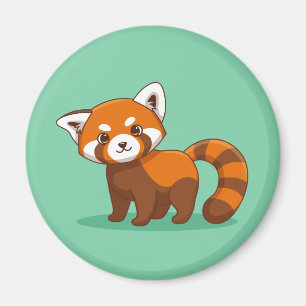 Rotes Panda auf Grün Magnet