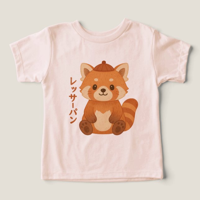 Rotes-Panda-Kinder-T-Shirt (Design Vorderseite)
