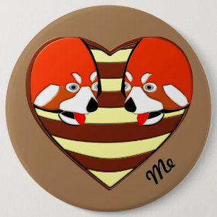 Rotes Panda-Liebe Button