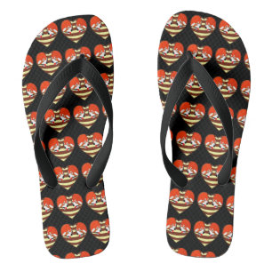 Rotes Panda-Liebe Flip Flops