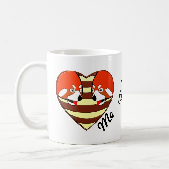 Rotes Panda-Liebe Kaffeetasse (Links)