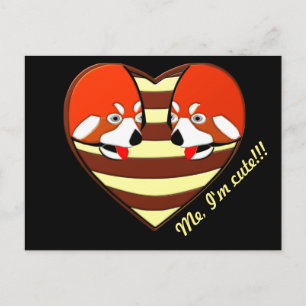Rotes Panda-Liebe Postkarte