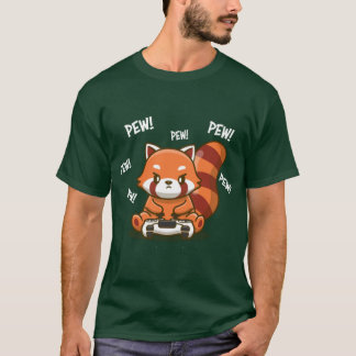 Rotes Panda-Mädchen T-Shirt