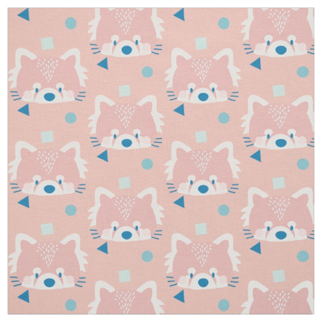 Rotes Panda Muster Modernes Rosa Stoff (Muster)