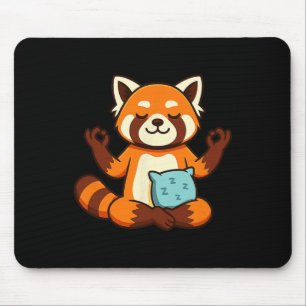Rotes Panda Yoga Zen Meditation Design Mousepad