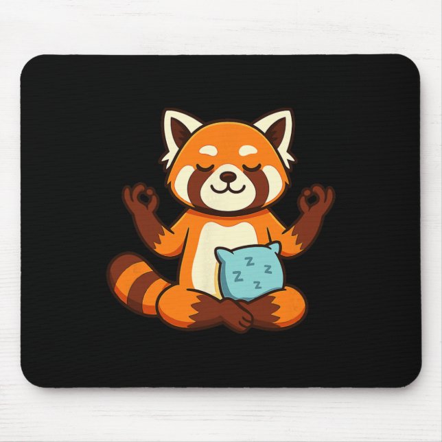 Rotes Panda Yoga Zen Meditation Design  Mousepad (Vorne)