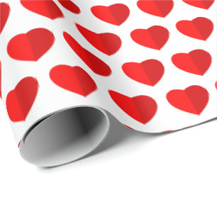 Rotes Papierherzen-Muster Geschenkpapier