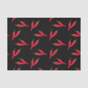 Rotes Paprikaschotenmuster, Chilipfeffer auf Seidenpapier