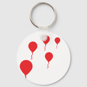 rotes Party steigt Ikone im Ballon auf Schlüsselanhänger