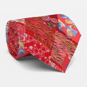 Rotes Patchwork Krawatte