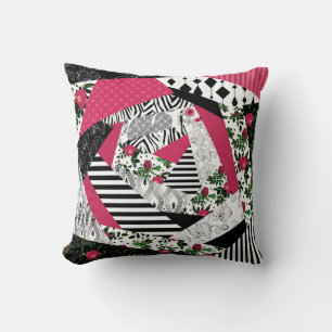 Rotes Patchwork, populär, Patchwork Kissen