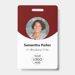 Rotes Personalisiertes Foto, Logo, Strichcode-Mita Ausweis