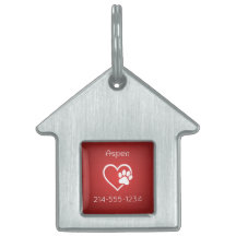 Rotes personalisiertes Hunde-ID-Armband Name & Tel