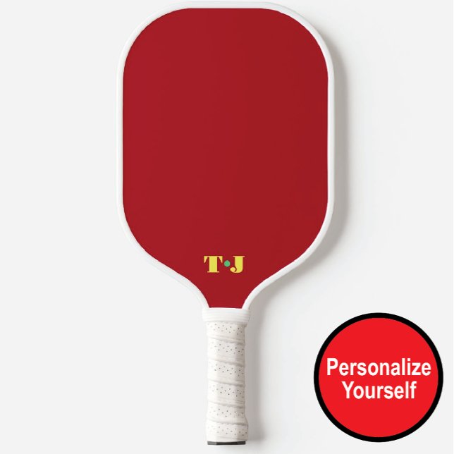 Rotes Personalisiertes Mit Monogramm Pickleball-Pa Pickleball Schläger (Von Creator hochgeladen)