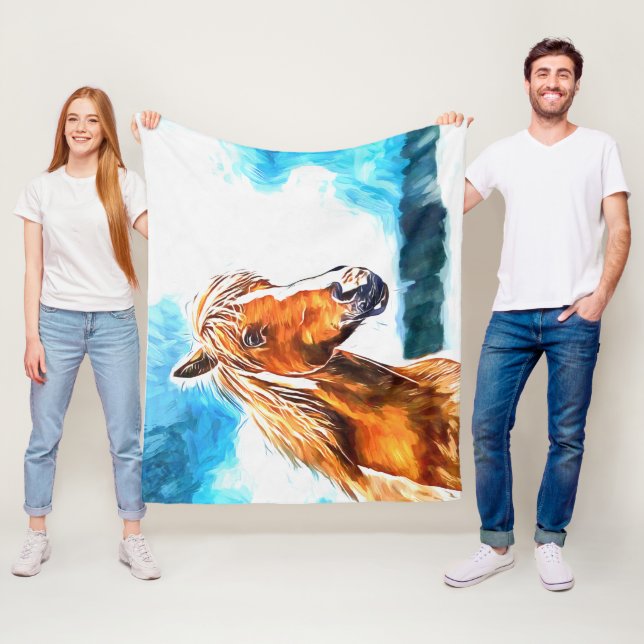 Rotes Pferd am Himmel Fleece Blanket (Beispiel)